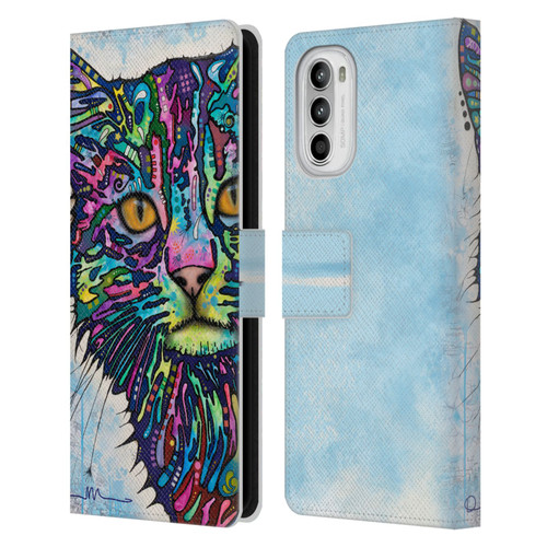 Dean Russo Cats Diligence Leather Book Wallet Case Cover For Motorola Moto G52