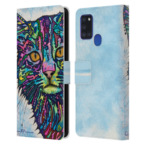 Dean Russo Cats Diligence Leather Book Wallet Case Cover For Samsung Galaxy A21s (2020)