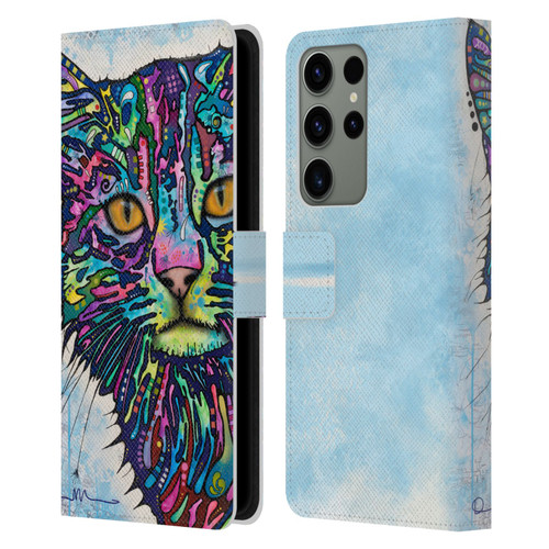 Dean Russo Cats Diligence Leather Book Wallet Case Cover For Samsung Galaxy S23 Ultra 5G