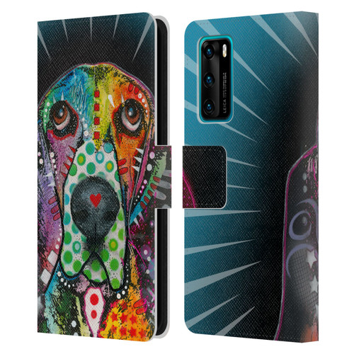 Dean Russo Dogs Hound Leather Book Wallet Case Cover For Huawei P40 5G