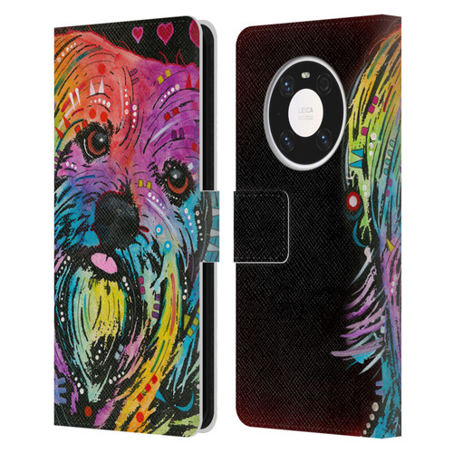 Dean Russo Dogs Yorkie Leather Book Wallet Case Cover For Huawei Mate 40 Pro 5G