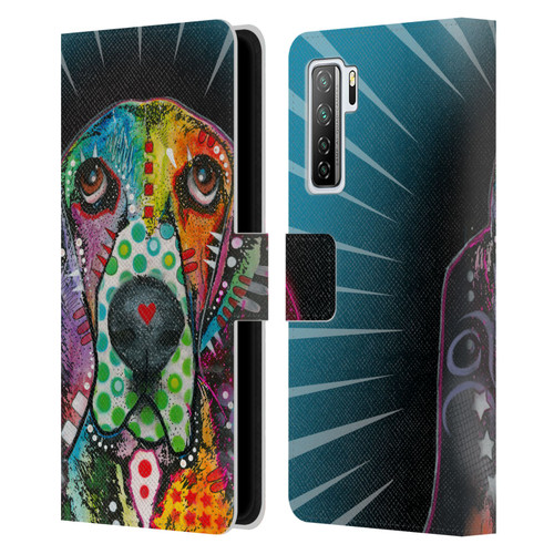 Dean Russo Dogs Hound Leather Book Wallet Case Cover For Huawei Nova 7 SE/P40 Lite 5G