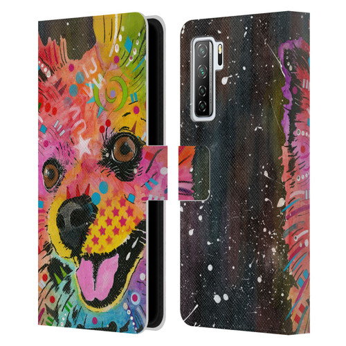 Dean Russo Dogs Pomeranian Leather Book Wallet Case Cover For Huawei Nova 7 SE/P40 Lite 5G