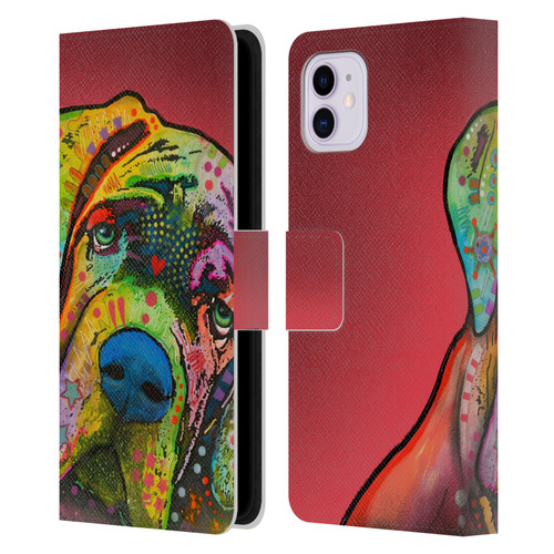 Dean Russo Dogs Mastiff Leather Book Wallet Case Cover For Apple iPhone 11