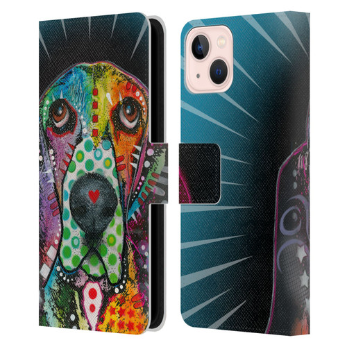 Dean Russo Dogs Hound Leather Book Wallet Case Cover For Apple iPhone 13