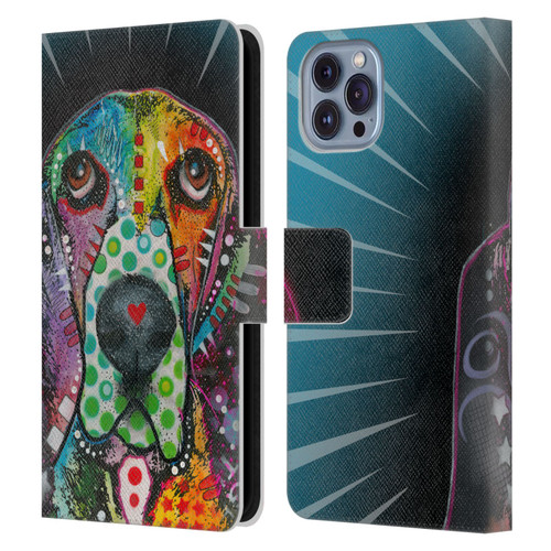 Dean Russo Dogs Hound Leather Book Wallet Case Cover For Apple iPhone 14
