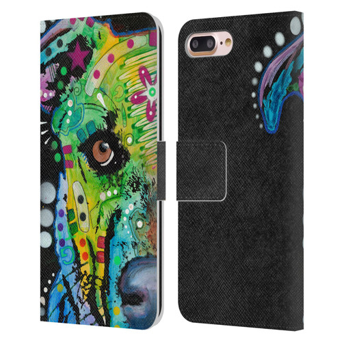 Dean Russo Dogs Bulldog Leather Book Wallet Case Cover For Apple iPhone 7 Plus / iPhone 8 Plus