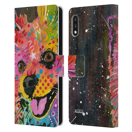 Dean Russo Dogs Pomeranian Leather Book Wallet Case Cover For LG K22