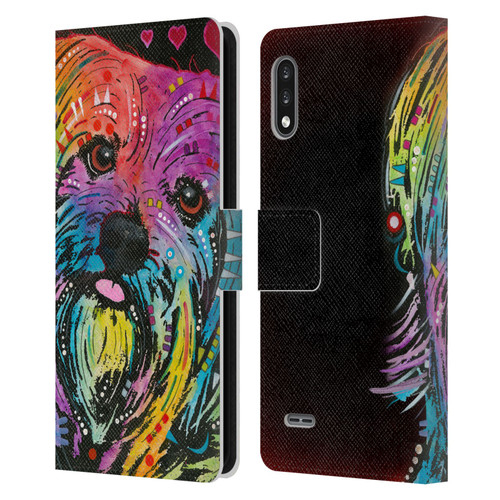 Dean Russo Dogs Yorkie Leather Book Wallet Case Cover For LG K22