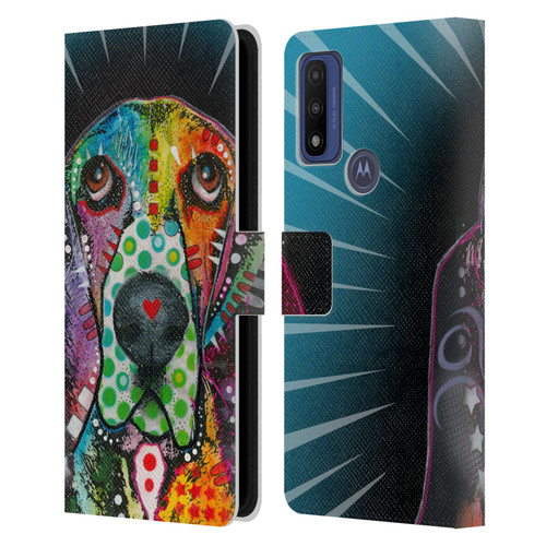 Dean Russo Dogs Hound Leather Book Wallet Case Cover For Motorola G Pure