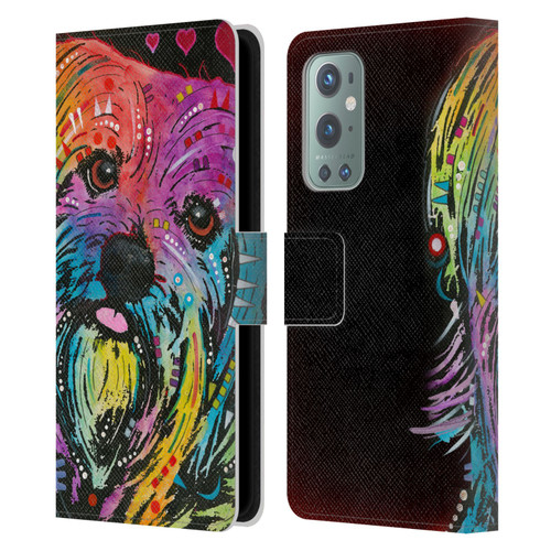 Dean Russo Dogs Yorkie Leather Book Wallet Case Cover For OnePlus 9