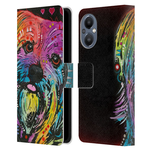 Dean Russo Dogs Yorkie Leather Book Wallet Case Cover For OnePlus Nord N20 5G