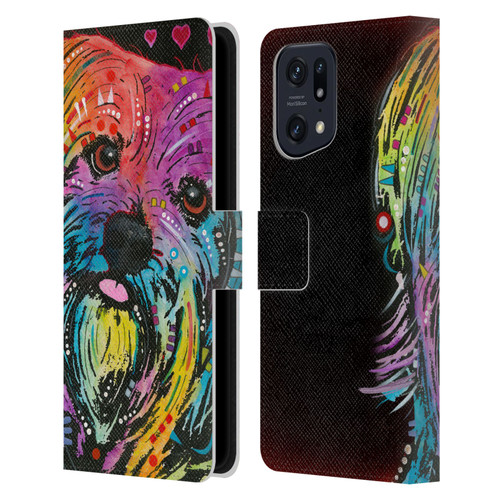 Dean Russo Dogs Yorkie Leather Book Wallet Case Cover For OPPO Find X5