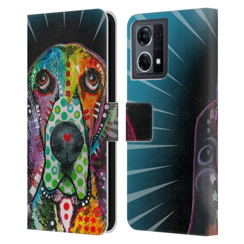 Dean Russo Dogs Hound Leather Book Wallet Case Cover For OPPO Reno8 4G