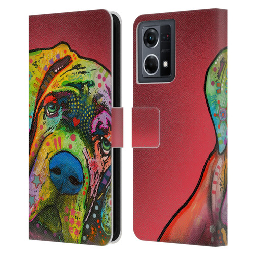 Dean Russo Dogs Mastiff Leather Book Wallet Case Cover For OPPO Reno8 4G