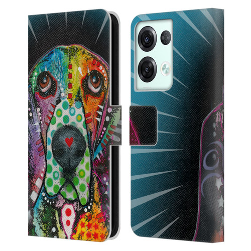Dean Russo Dogs Hound Leather Book Wallet Case Cover For OPPO Reno8 Pro