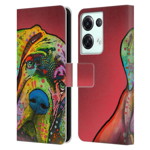 Dean Russo Dogs Mastiff Leather Book Wallet Case Cover For OPPO Reno8 Pro