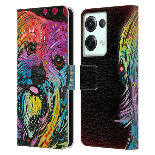 Dean Russo Dogs Yorkie Leather Book Wallet Case Cover For OPPO Reno8 Pro