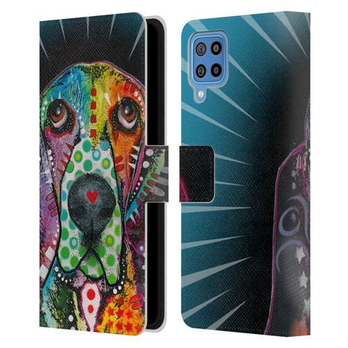 Dean Russo Dogs Hound Leather Book Wallet Case Cover For Samsung Galaxy F22 (2021)