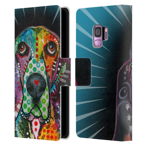 Dean Russo Dogs Hound Leather Book Wallet Case Cover For Samsung Galaxy S9