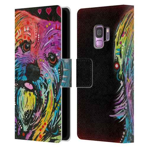 Dean Russo Dogs Yorkie Leather Book Wallet Case Cover For Samsung Galaxy S9