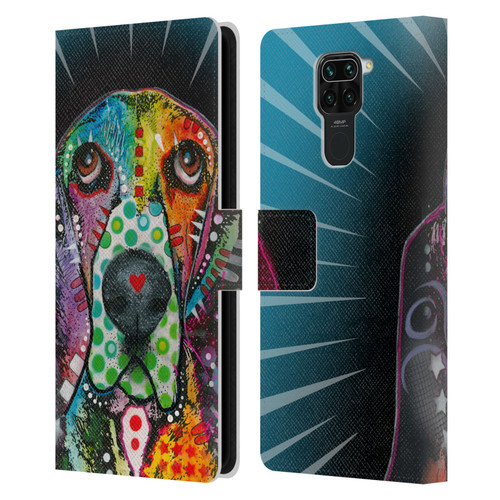 Dean Russo Dogs Hound Leather Book Wallet Case Cover For Xiaomi Redmi Note 9 / Redmi 10X 4G