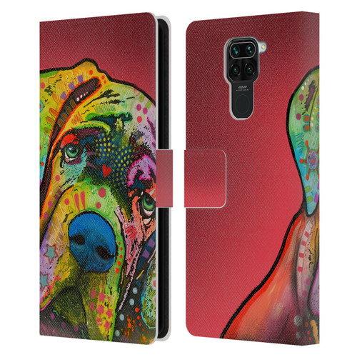 Dean Russo Dogs Mastiff Leather Book Wallet Case Cover For Xiaomi Redmi Note 9 / Redmi 10X 4G