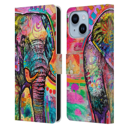 Dean Russo Wildlife 2 Elephant Leather Book Wallet Case Cover For Apple iPhone 14 Plus