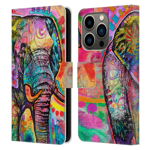 Dean Russo Wildlife 2 Elephant Leather Book Wallet Case Cover For Apple iPhone 14 Pro