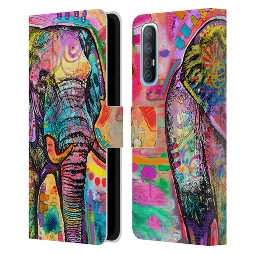 Dean Russo Wildlife 2 Elephant Leather Book Wallet Case Cover For OPPO Find X2 Neo 5G