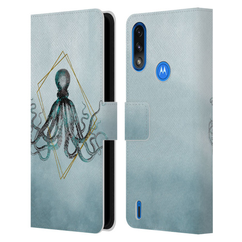 LebensArt Beings Octopus Leather Book Wallet Case Cover For Motorola Moto E7 Power / Moto E7i Power