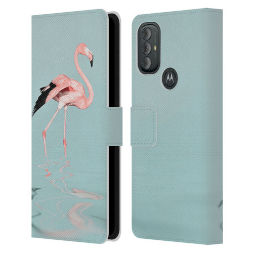 LebensArt Beings Flamingo Leather Book Wallet Case Cover For Motorola Moto G10 / Moto G20 / Moto G30