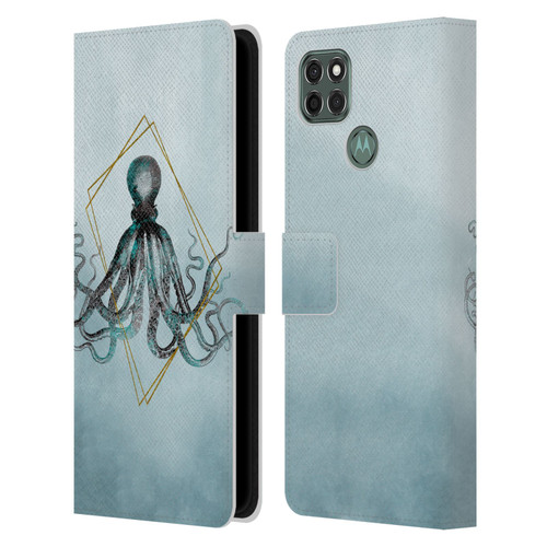LebensArt Beings Octopus Leather Book Wallet Case Cover For Motorola Moto G9 Power