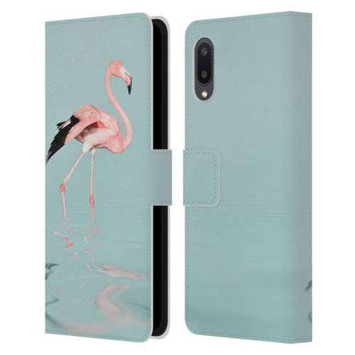 LebensArt Beings Flamingo Leather Book Wallet Case Cover For Samsung Galaxy A02/M02 (2021)