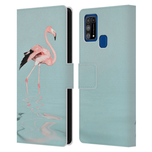 LebensArt Beings Flamingo Leather Book Wallet Case Cover For Samsung Galaxy M31 (2020)