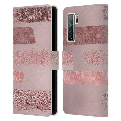 LebensArt Concretes Stripes Leather Book Wallet Case Cover For Huawei Nova 7 SE/P40 Lite 5G