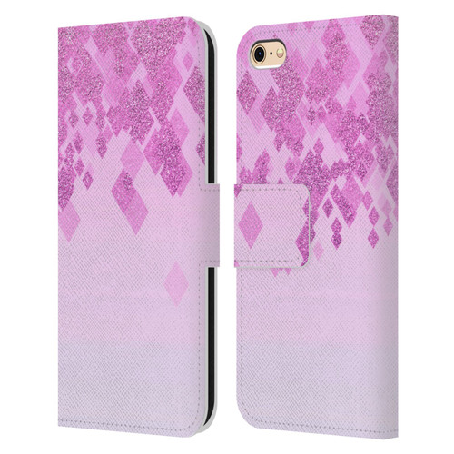 LebensArt Patterns 2 Pink Pastel Glitter Leather Book Wallet Case Cover For Apple iPhone 6 / iPhone 6s