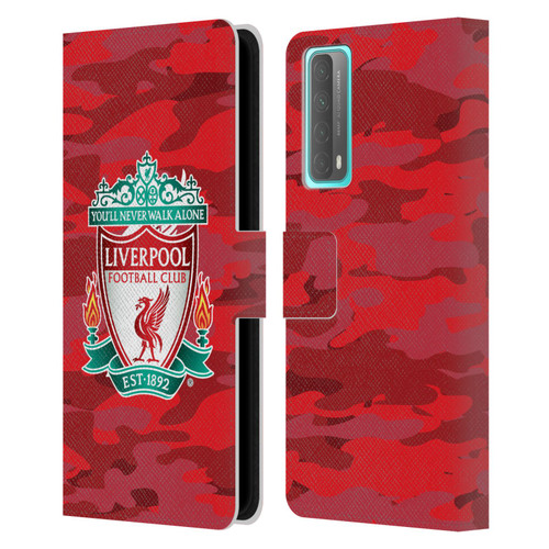 Liverpool Football Club Camou Home Colourways Crest Leather Book Wallet Case Cover For Huawei P Smart (2021)