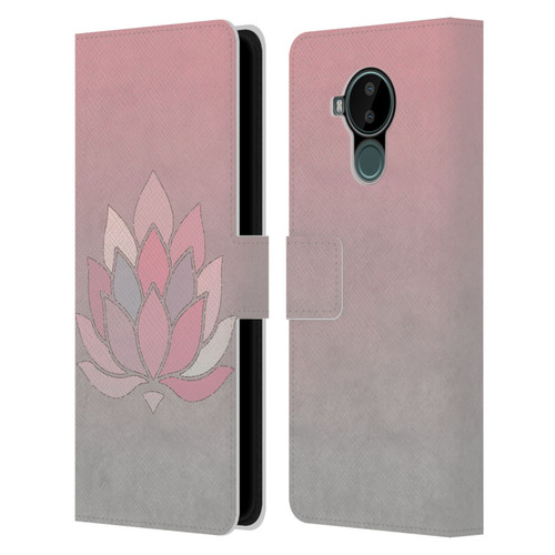 LebensArt Pastels Lotus Leather Book Wallet Case Cover For Nokia C30
