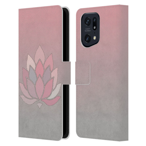 LebensArt Pastels Lotus Leather Book Wallet Case Cover For OPPO Find X5 Pro