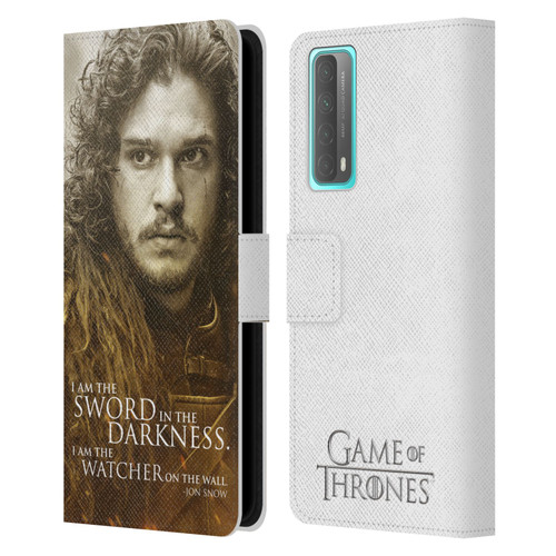 HBO Game of Thrones Character Portraits Jon Snow Leather Book Wallet Case Cover For Huawei P Smart (2021)