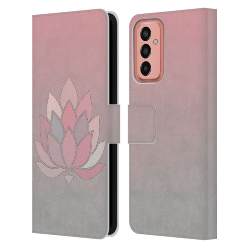 LebensArt Pastels Lotus Leather Book Wallet Case Cover For Samsung Galaxy M13 (2022)