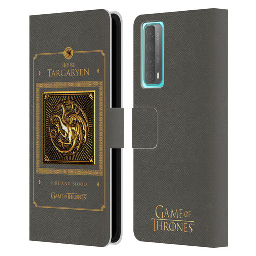 HBO Game of Thrones Golden Sigils Targaryen Border Leather Book Wallet Case Cover For Huawei P Smart (2021)