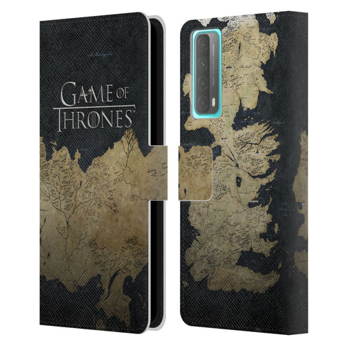 HBO Game of Thrones Key Art Westeros Map Leather Book Wallet Case Cover For Huawei P Smart (2021)