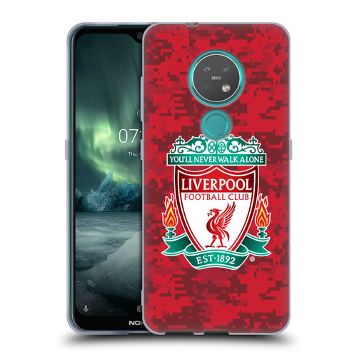 Liverpool Football Club Digital Camouflage Home Red Crest Soft Gel Case for Nokia 6.2 / 7.2