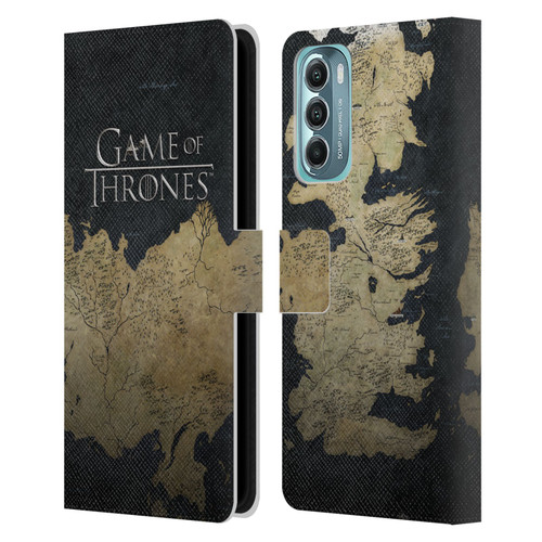 HBO Game of Thrones Key Art Westeros Map Leather Book Wallet Case Cover For Motorola Moto G Stylus 5G (2022)