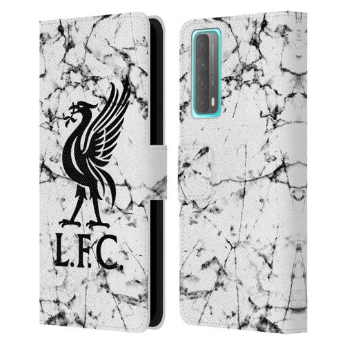 Liverpool Football Club Marble Black Liver Bird Leather Book Wallet Case Cover For Huawei P Smart (2021)