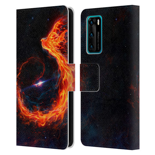 Christos Karapanos Phoenix Out Of Space Leather Book Wallet Case Cover For Huawei P40 5G