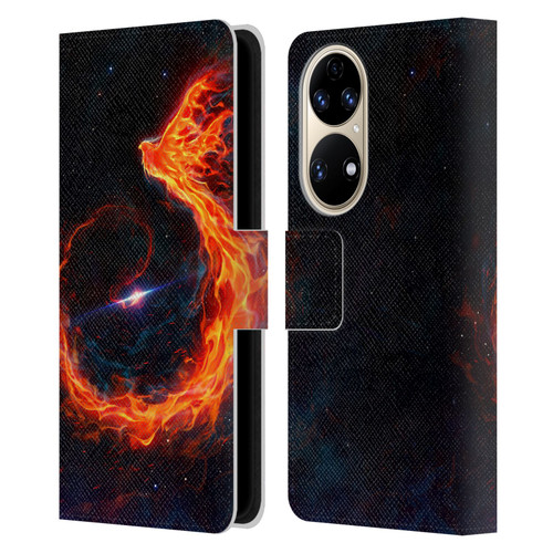 Christos Karapanos Phoenix Out Of Space Leather Book Wallet Case Cover For Huawei P50