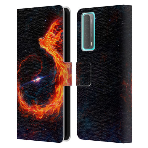 Christos Karapanos Phoenix Out Of Space Leather Book Wallet Case Cover For Huawei P Smart (2021)